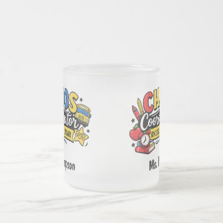 Caneca De Café Vidro Jateado Personalized Chaos  Coordinator Teacher 