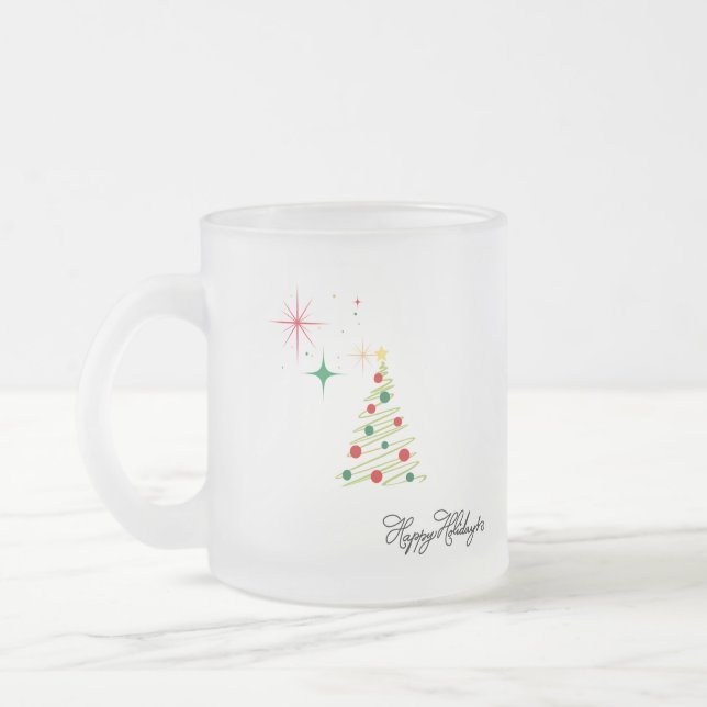 Caneca De Café Vidro Jateado Personalized Merry Christmas Mug (Esquerda)
