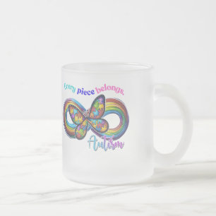 Caneca De Café Vidro Jateado Pertencendo a cada chip - Autism Quebra-cabeça Mug