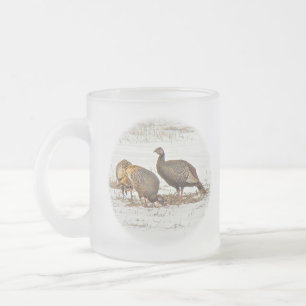 Caneca De Café Vidro Jateado Perus selvagens na neve