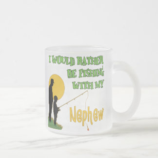 Caneca De Café Vidro Jateado Pesca com meu sobrinho