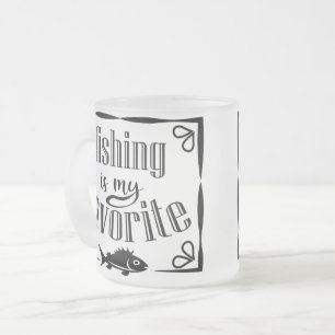 Caneca De Café Vidro Jateado Pesca é minha citação favorita