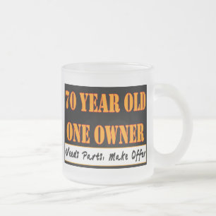 Caneca De Café Vidro Jateado Pessoas de 70 anos, um proprietário - as peças d