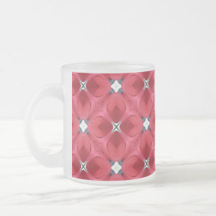 Caneca De Café Vidro Jateado Pétalas de Rosa Vermelha Padrão Diamante