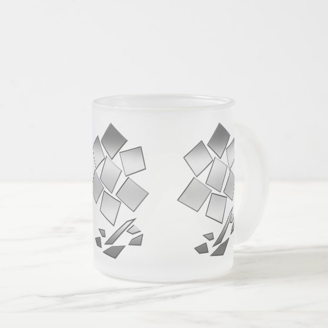 Caneca De Café Vidro Jateado Pétalas do cromo (Frente Esquerda)