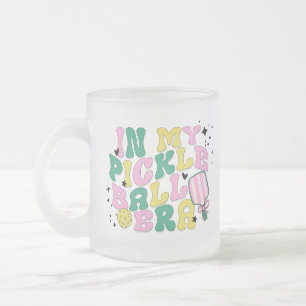 Caneca De Café Vidro Jateado Pickle Ball Tumg Na Minha Bola De Pickle Era Tumg