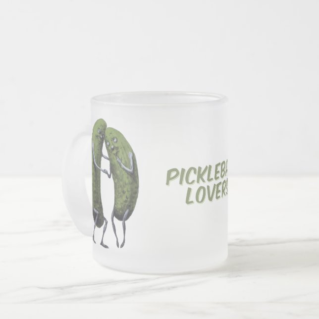Caneca De Café Vidro Jateado Pickleball Lovers! (Frente Esquerda)