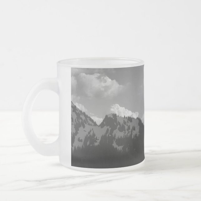 Caneca De Café Vidro Jateado Picos e Nuvens (Esquerda)