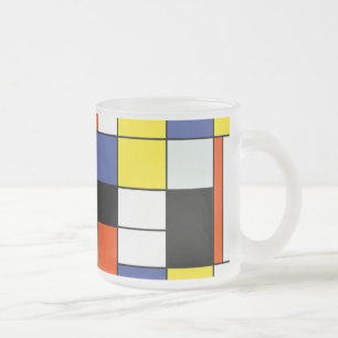 Caneca De Café Vidro Jateado Piet Mondrian Composition A - Abstrato Modern Art