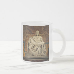 Caneca De Café Vidro Jateado Pieta de Michelangelo
