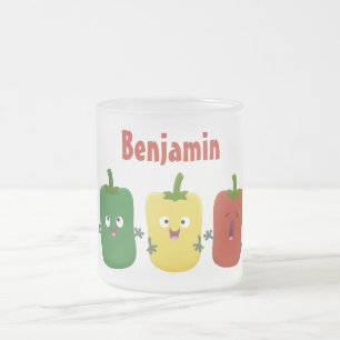Caneca De Café Vidro Jateado Pimenta-de-sino-branco capsicum trio cantando cart