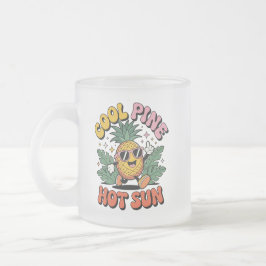 Caneca De Café Vidro Jateado Pine Legal Sol Quente Vibrações de Verão no Estilo