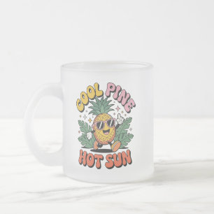Caneca De Café Vidro Jateado Pine Legal Sol Quente Vibrações de Verão no Estilo