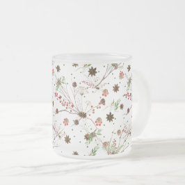 CANECA DE CAFÉ VIDRO JATEADO PINECONE AND BERRIES 