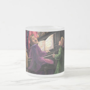 Caneca De Café Vidro Jateado Ping de Natal junto
