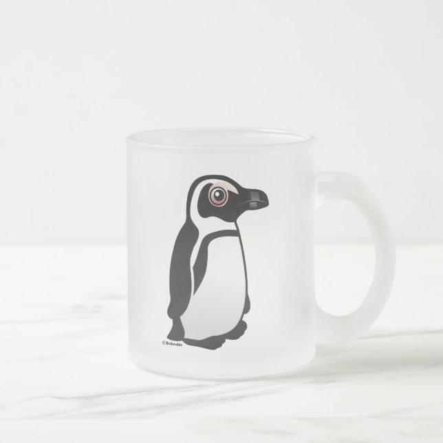 Caneca De Café Vidro Jateado Pinguim africano (Direita)
