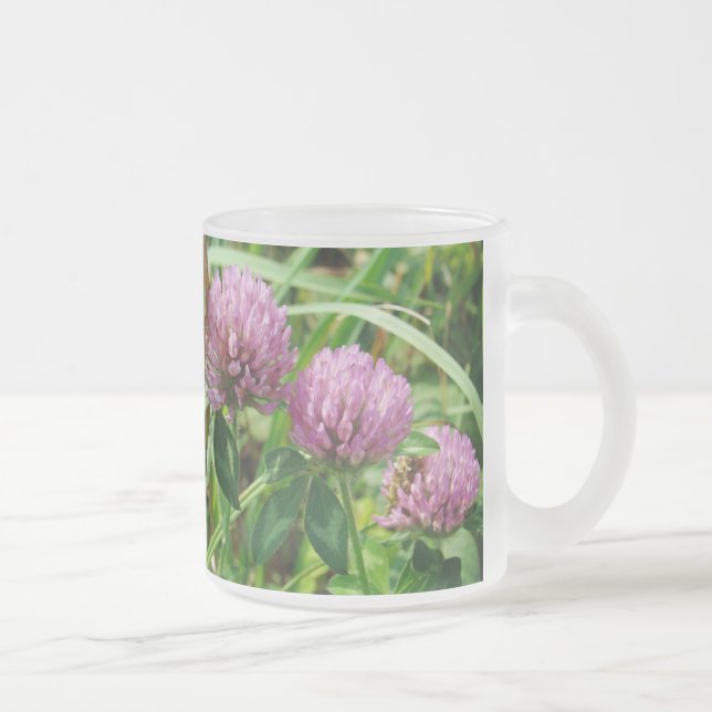 Caneca De Café Vidro Jateado Pink Clover Wildflower - Trifolium pratense (Direita)