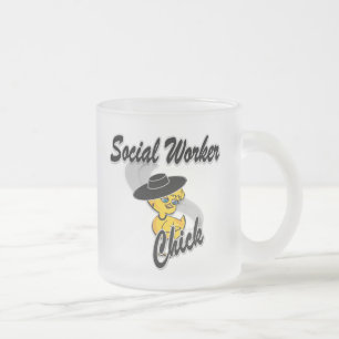 Caneca De Café Vidro Jateado Pintinho 4 do trabalhador social