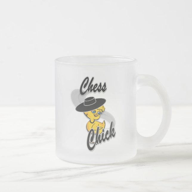 Caneca De Café Vidro Jateado Pintinho de xadrez nº 4 (Direita)
