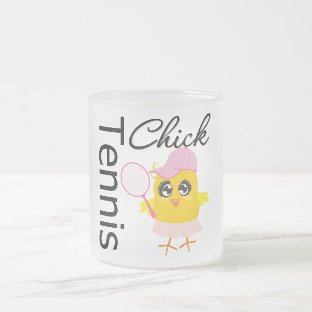 Caneca De Café Vidro Jateado Pintinho legal do tênis (Centro)