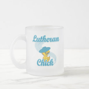 Caneca De Café Vidro Jateado Pintinho Luterano nº 3