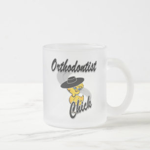Caneca De Café Vidro Jateado Pintinho ortodontista nº 4