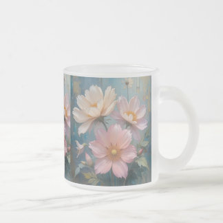 Caneca De Café Vidro Jateado Pintura a óleo floral nº 1