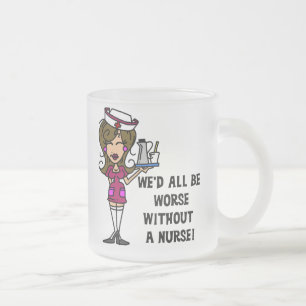 Caneca De Café Vidro Jateado Pior sem enfermeiro