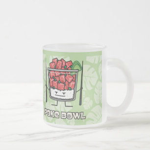 Caneca De Café Vidro Jateado Pique o aku dos chopsticks da salada dos peixes