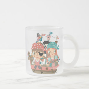 Caneca De Café Vidro Jateado Piratas femininos
