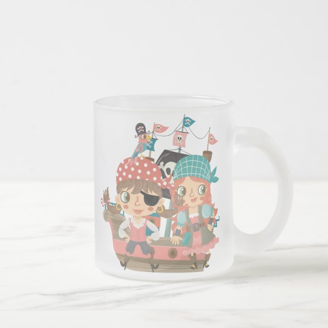 Caneca De Café Vidro Jateado Piratas femininos (Direita)