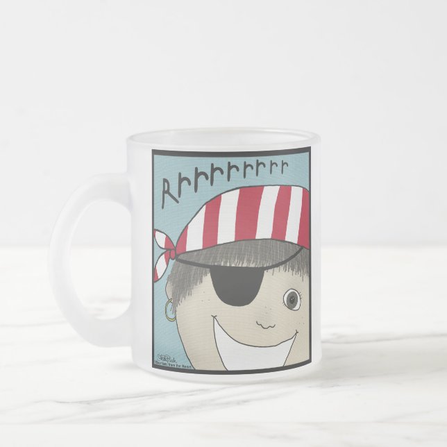 Caneca De Café Vidro Jateado Pirate Boy Rrrrrr (Esquerda)