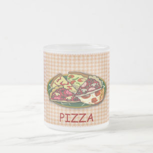 Caneca De Café Vidro Jateado Pizza
