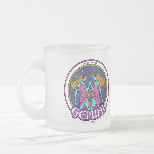 Caneca De Café Vidro Jateado Placa de vidro do Fosco NP Gemini 10oz (Esquerda)