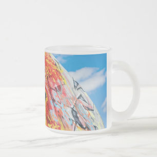 Caneca De Café Vidro Jateado planeta grafite