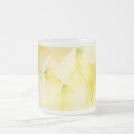 Caneca De Café Vidro Jateado Plexo solar amarelo de cristal Chakra do *~*