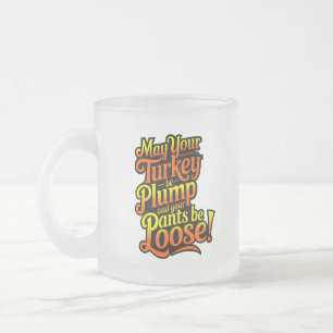 Caneca De Café Vidro Jateado Plump Turkey, Cartoon Diva Turkey, Mug
