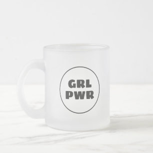 Caneca De Café Vidro Jateado Poder da Menina