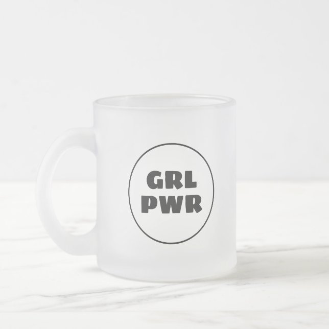 Caneca De Café Vidro Jateado Poder da Menina (Esquerda)
