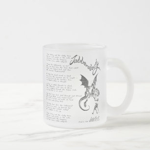 Caneca De Café Vidro Jateado Poema de Jabberwocky