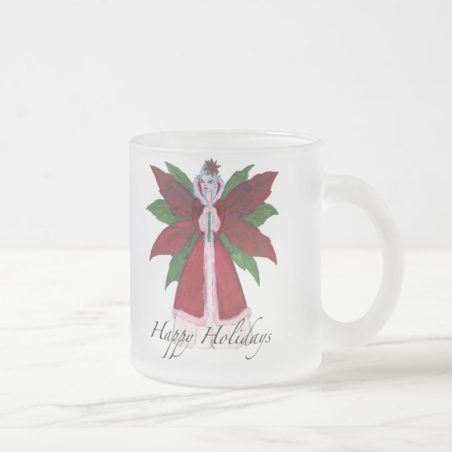 Caneca De Café Vidro Jateado Poinsétia (Direita)