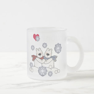 Caneca De Café Vidro Jateado Polar Bear Hug