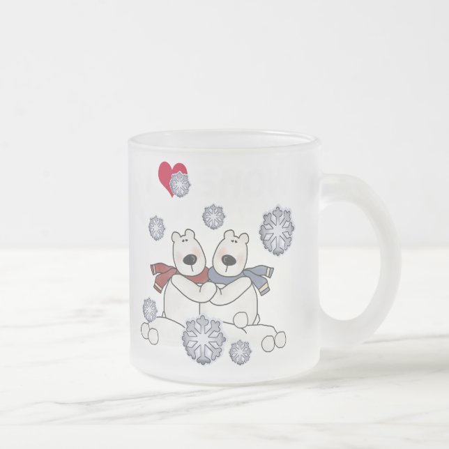 Caneca De Café Vidro Jateado Polar Bear Hug (Direita)