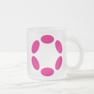 Caneca De Café Vidro Jateado Polkadot