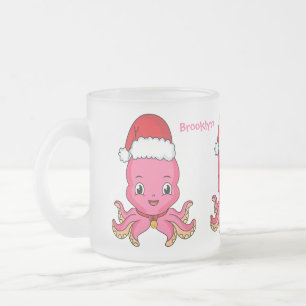 Caneca De Café Vidro Jateado Polvo feliz bonito vestindo o desenho do chapéu d