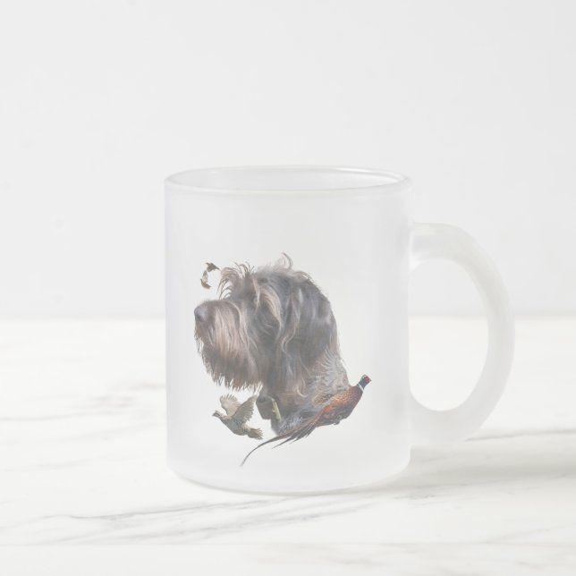 Caneca De Café Vidro Jateado Ponteiro alemão Wirehaired (Direita)
