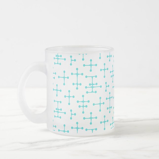 Caneca De Café Vidro Jateado Pontos e linhas (Esquerda)