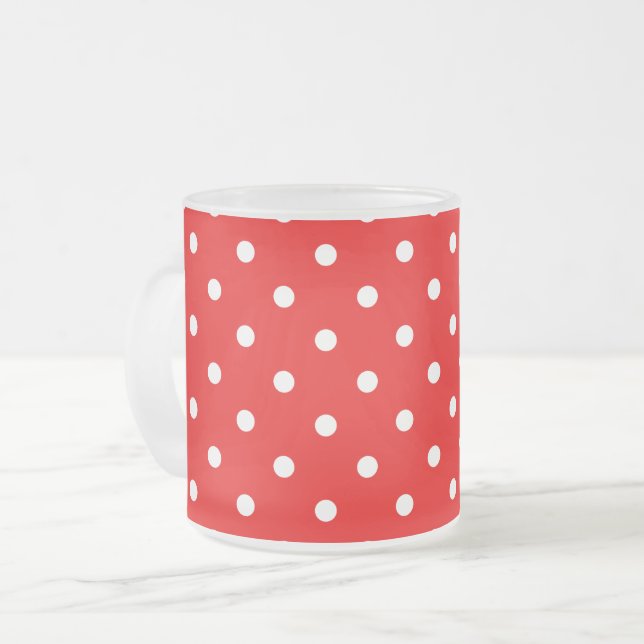 Caneca De Café Vidro Jateado Pontos polka (Frente Esquerda)