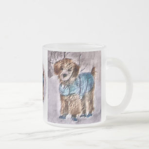 Caneca De Café Vidro Jateado Poodle Christmas Oferece Poodle Holiday Mugs