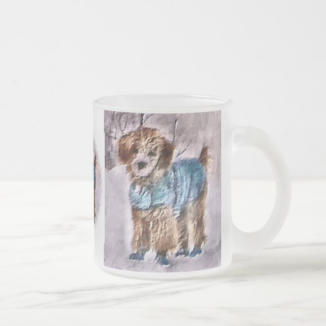 Caneca De Café Vidro Jateado Poodle Christmas Oferece Poodle Holiday Mugs (Direita)